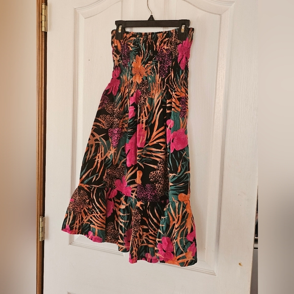 Moda International Floral Tub Top Dress with Pink and Orange Hues - Picture 8 of 8
